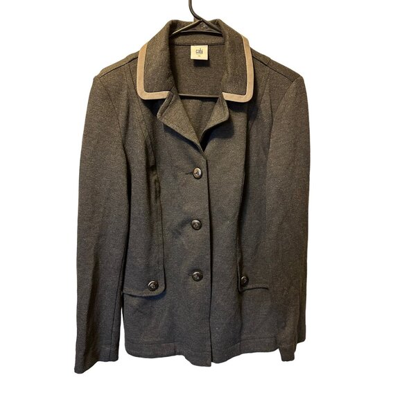 ✌️ 2/$40 ✌️ Cabi Charcoal Gray Button Down Blazer Small and Stretchy Material - Picture 1 of 7